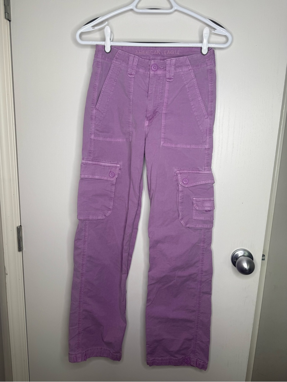 American Eagle Baggy Jogger Stretch Lavender Cargo Pants Women's Size 0